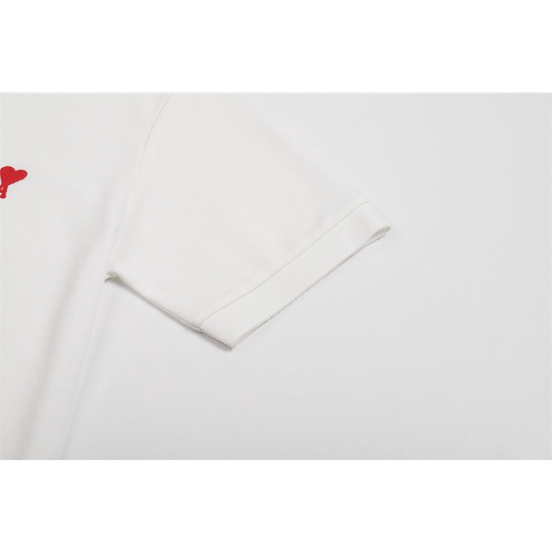 Áo Thun polo Ngắn Tay Thêu Hình Trái Tim Nhỏ Thời Trang Unisex M-I88-