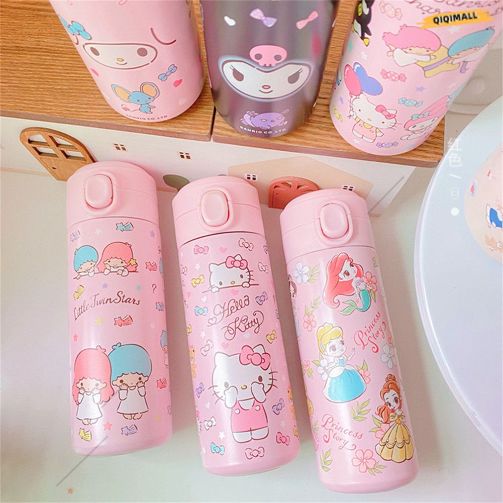 Bình Giữ Nhiệt Bằng Thép Không Gỉ 420Ml Cốc Có Nắp Dung Tích Lớn Hình Trái Tim Cô Gái Nhật Bản Cốc Chân Không [QIQI]