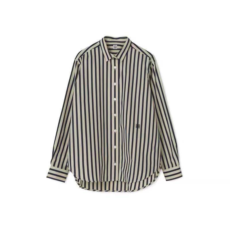Áo Sơ Mi Dài Tay Oversize Thêu logo toteme Cá Tính