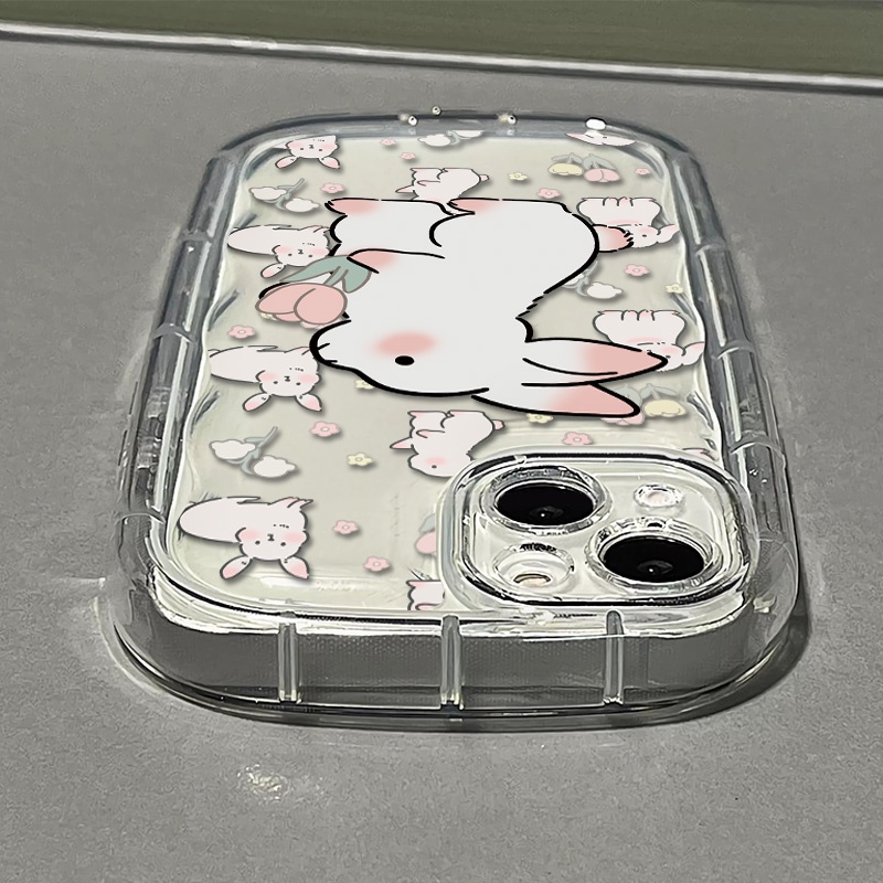 Ốp Điện Thoại TPU Silicone Mềm Trong Suốt Chống Sốc In Hình Thỏ Dễ Thương Cho IPhone 14 13 12 11 Pro XS Max X XR 7 + 8 Plus