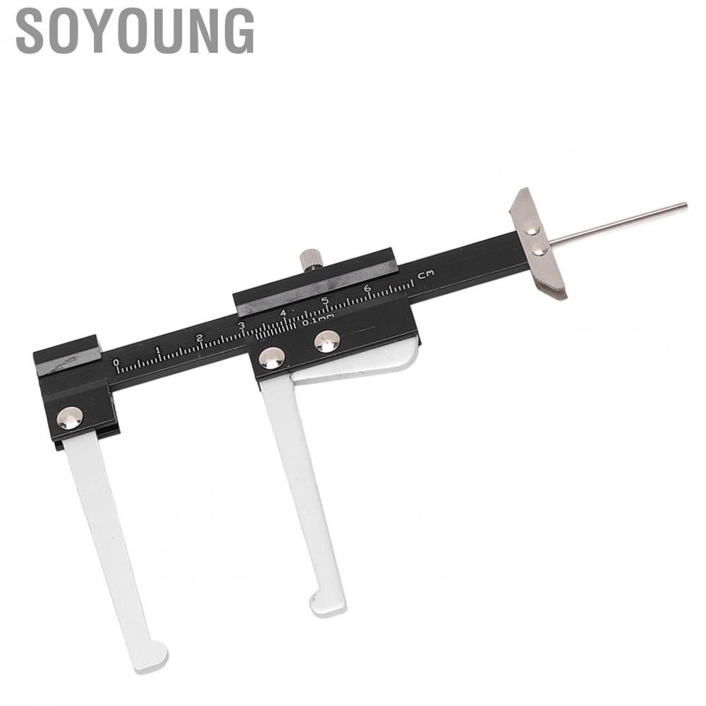 Soyoung Brake Disc Depth Caliper  0.1mm Accuracy Brake Disc Depth Gauge Ruler 0‑60mm  for Automobile Parts