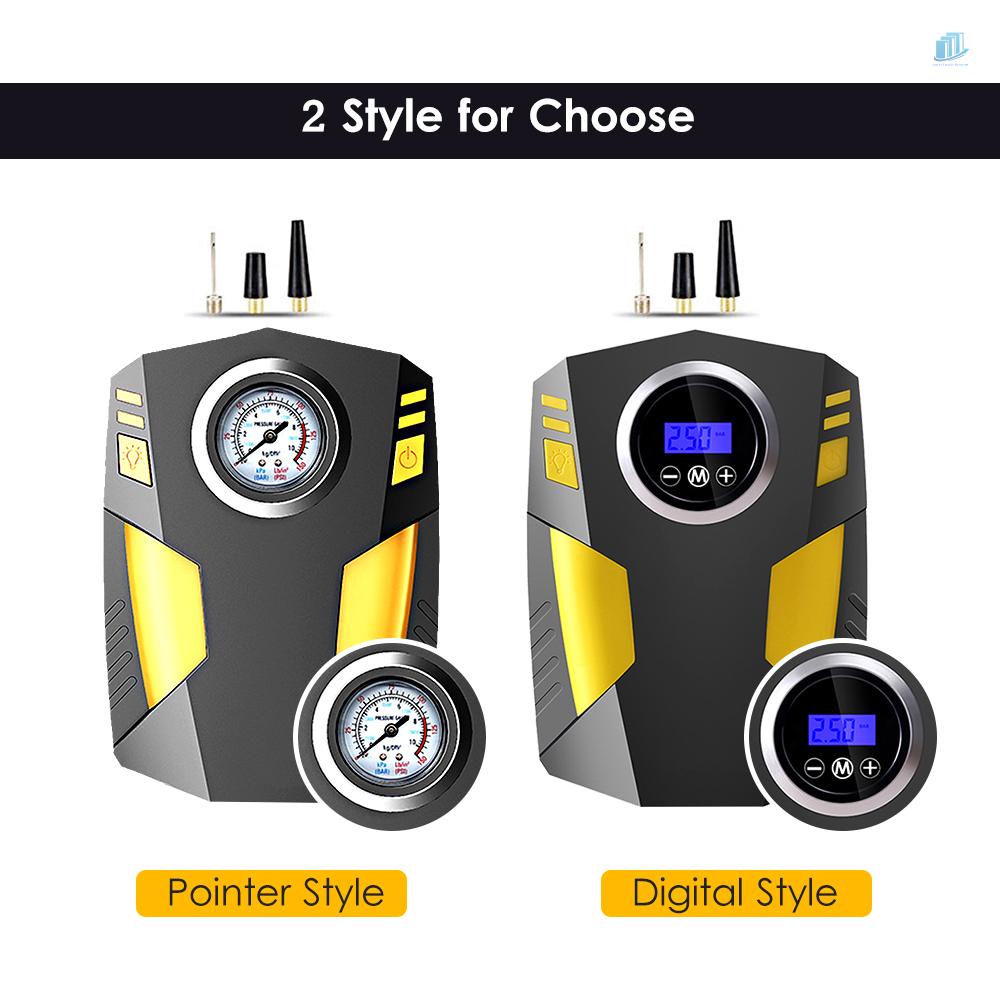 Máy Bơm Lốp Xe Kỹ Thuật Số 12V DC 19 Trục 150 PSI Có Đồng Hồ Đo Áp Suất Có Đèn LED