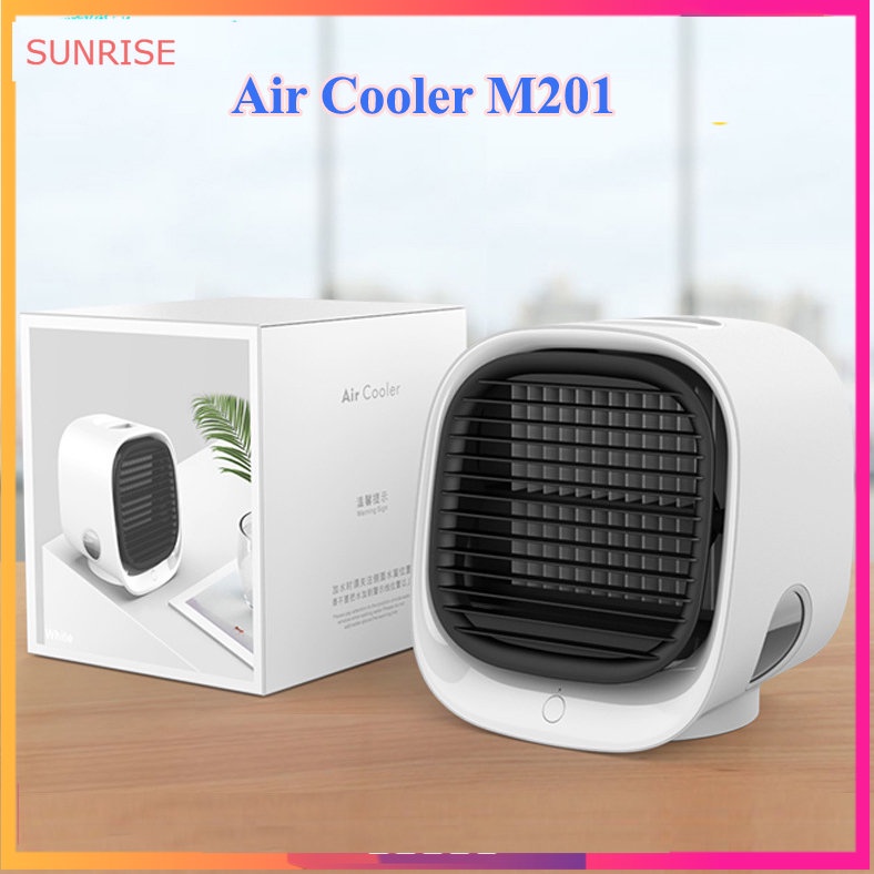 Quạt điều hoà mini USB để bàn Air Cooler M201 3 mức độ mạnh nhẹ, sử dụng nguồn usb linh hoạt, khay chứa nước 300ml
