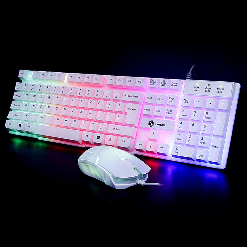 Bộ Bàn Phím Và Chuột Chơi Game 1200dpi Có Đèn Led Nhiều Màu Sắc