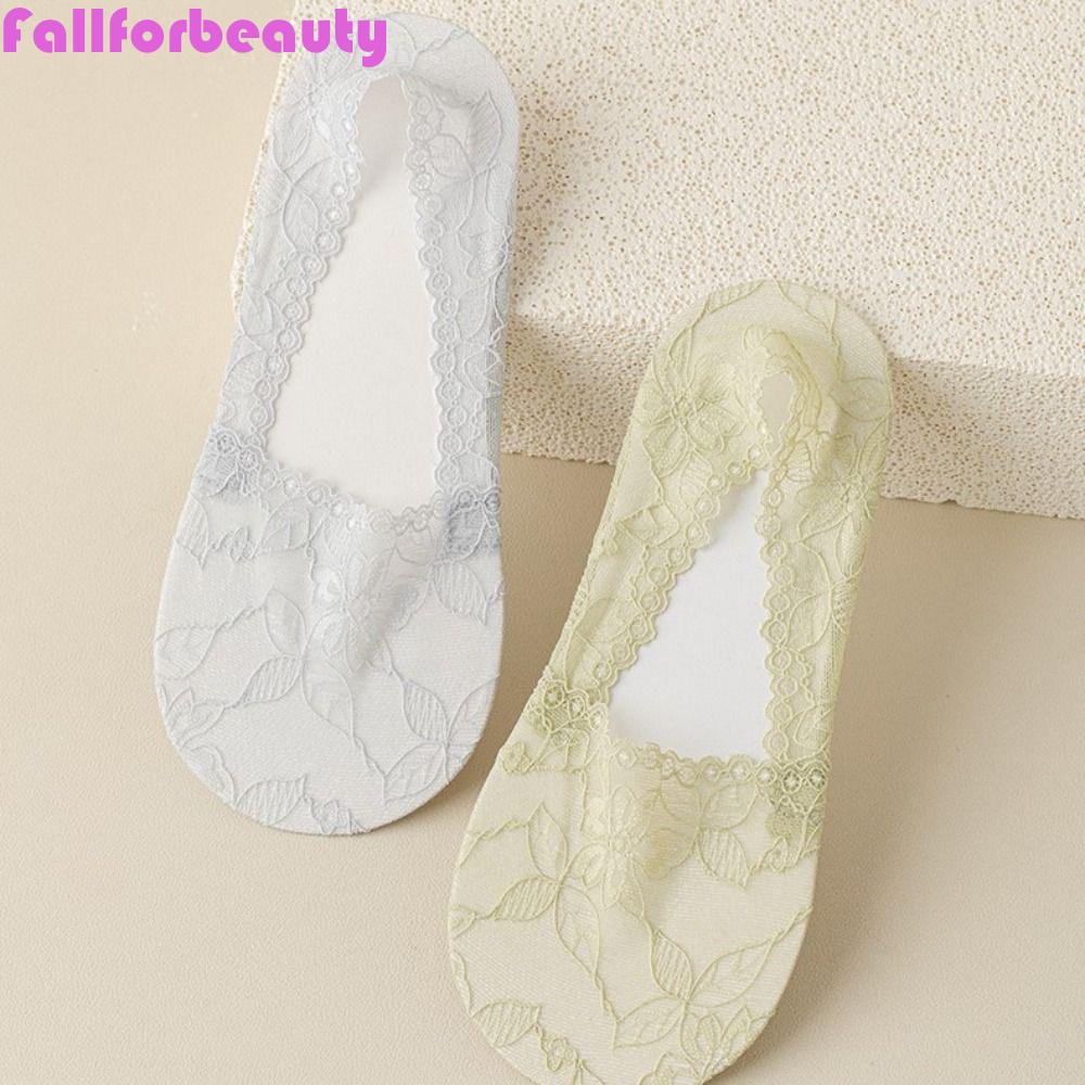 Vớ Thuyền Ren Mỏng Thấp Màu Trơn Co Giãn Thoáng Khí Thời Trang Mùa Hè Cho Nữ