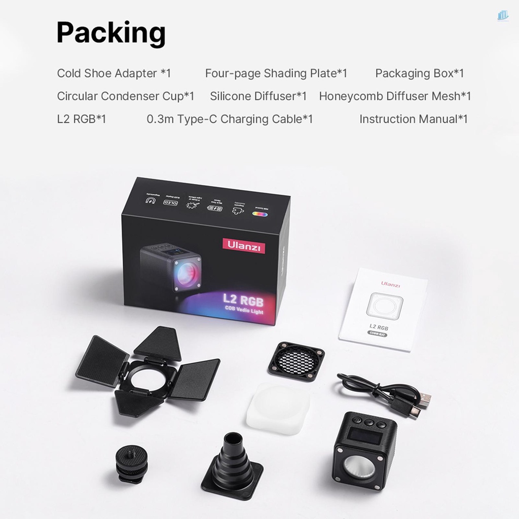 Đèn LED Chiếu Sáng Mini COB 11 Hiệu Ứng Ánh Sáng Dynamic Light Tích Hợp Pin Từ Tính Ulanzi L2 RGB Có Thể Điều Chỉnh Được Cho Điện Thoại