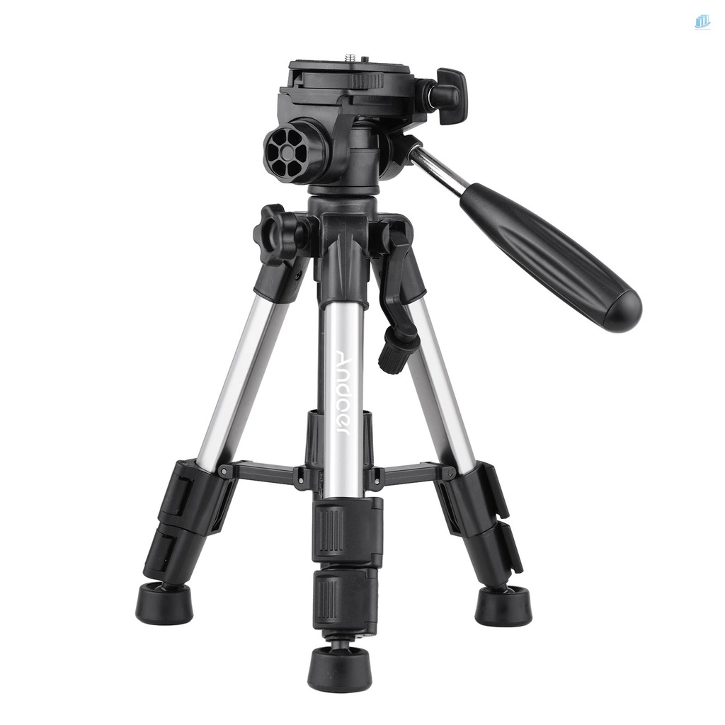 Gậy Ba Chân Mini Di Động Andoer Di Động Với Đầu Nghiêng 3 Chiều Kèm Vít 1 / 4 Inch Cho Máy Ảnh DSLR ILDC Phụ Kiện Tăng Chiều Cao 24.8 Inch Max. 24.8 Inch Max Dụng Cụ Vệ Sinh Chuyên Dụng Chất Lượng Cao
