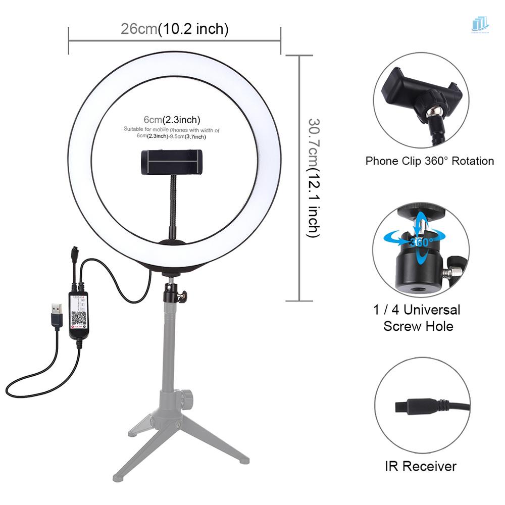Đèn Led PULUZ 10.2 &quot;RGBW Hỗ Trợ Chụp Ảnh Cho Điện Thoại Di Động Và Điều Khiển Từ Xa
