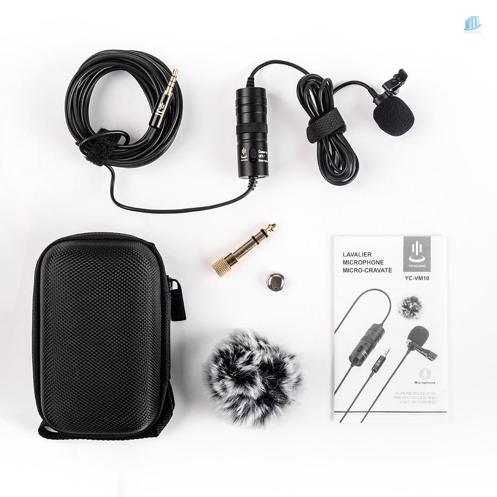 Micro Lavalierinone Chuyên Nghiệp Giắc Cắm 3.5mm 6M Với Kính Chắn Gió 6.35mm Cho iPhone 6 / 6P Samsung Huawei Laptop