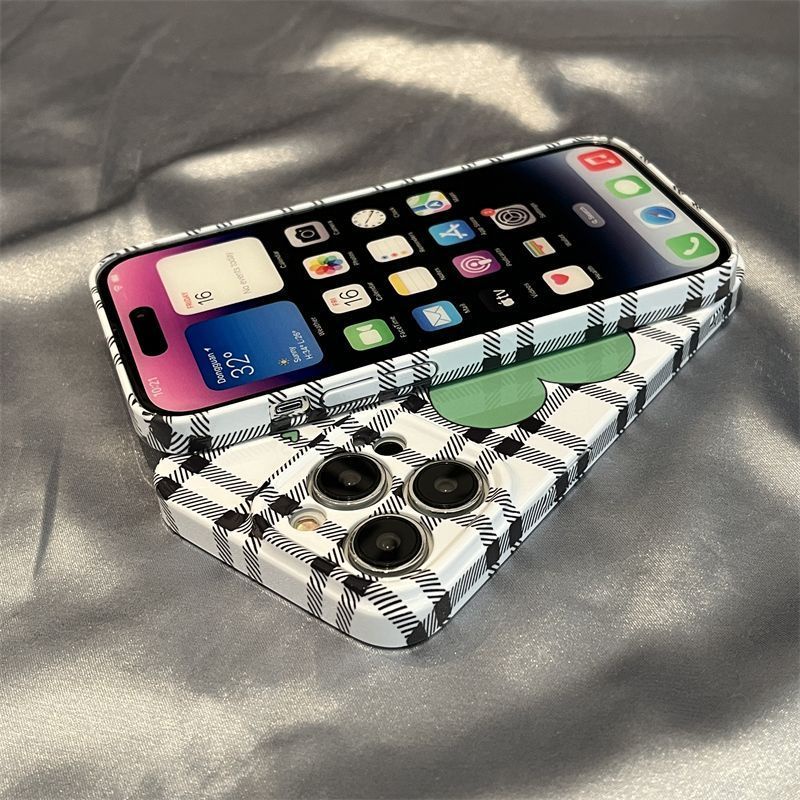 Ốp Điện Thoại Cứng Họa Tiết Bông Hoa Mặt Cười Màu Xanh Lá Xinh Xắn Cho Iphone12 XR 11max 14Pro RK8L