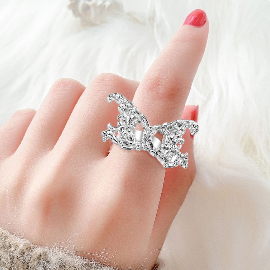 [IGT] Nhẫn Dạng Mở Hình Bướm Lấp Lánh Có Thể Điều Chỉnh Trang Sức Dự Tiệc Cho Nữ