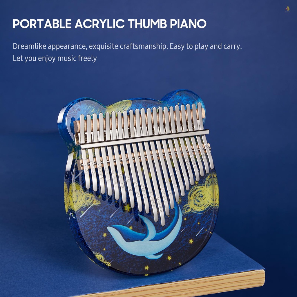 Đàn Kalimba CEGA 21 Phím Bằng Acrylic Di Động Tiện Dụng Kèm Túi EVA / Búa Điều Chỉnh / Nhãn Dán / Khăn Lau Cho Người Mới Bắt Đầu