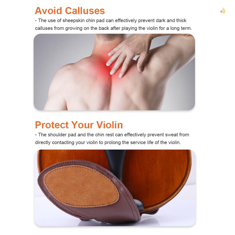 Đệm Vai Đàn Violin Cỡ Lớn Bằng Da Cừu Cho Đàn Violin 3 / 4-4 / 4