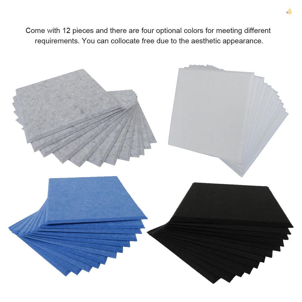 Set 12 Miếng Xốp Cách Âm Bằng Sợi Polyester Dùng Cho Bảng Mạch Đàn Acoustic