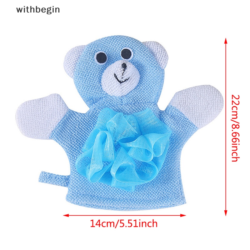 Găng Tay cotton Rửa Mặt Họa Tiết Động Vật Vui Nhộn Cho Bé