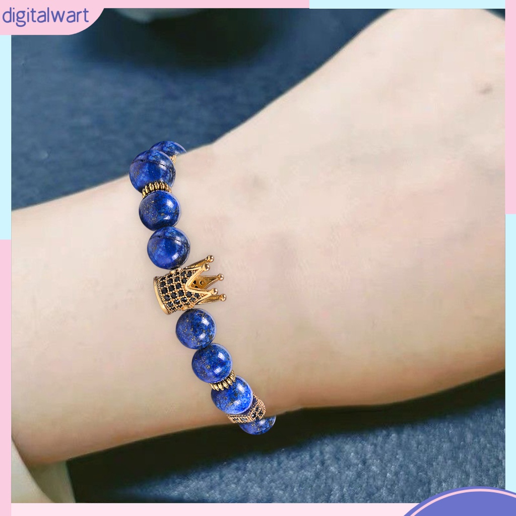 Vòng Tay Chuỗi Hạt Đá Tự Nhiên Mặt Hình Lục Giác Màu Sắc Tương Phản Tùy Chỉnh Thời Trang Cho Nam Và Nữ