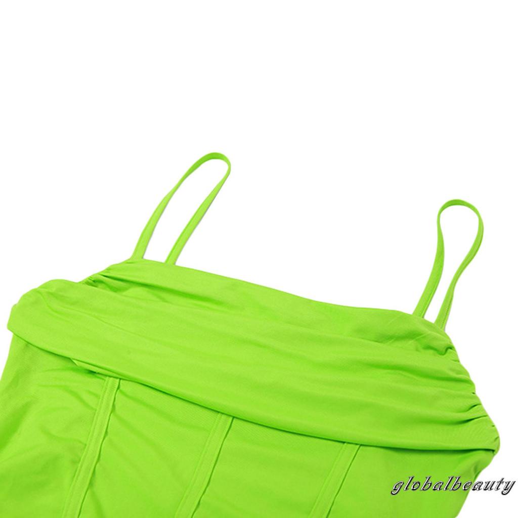 Đầm Hai Dây Ngắn Ôm Dáng Màu Xanh Lá Thời Trang Mùa Hè Cho Nữ