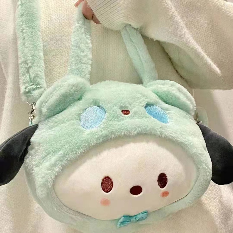 Túi Đeo Chéo Cỡ Lớn Hình Chú Chó Tai Thỏ Dễ Thương Cho Nữ