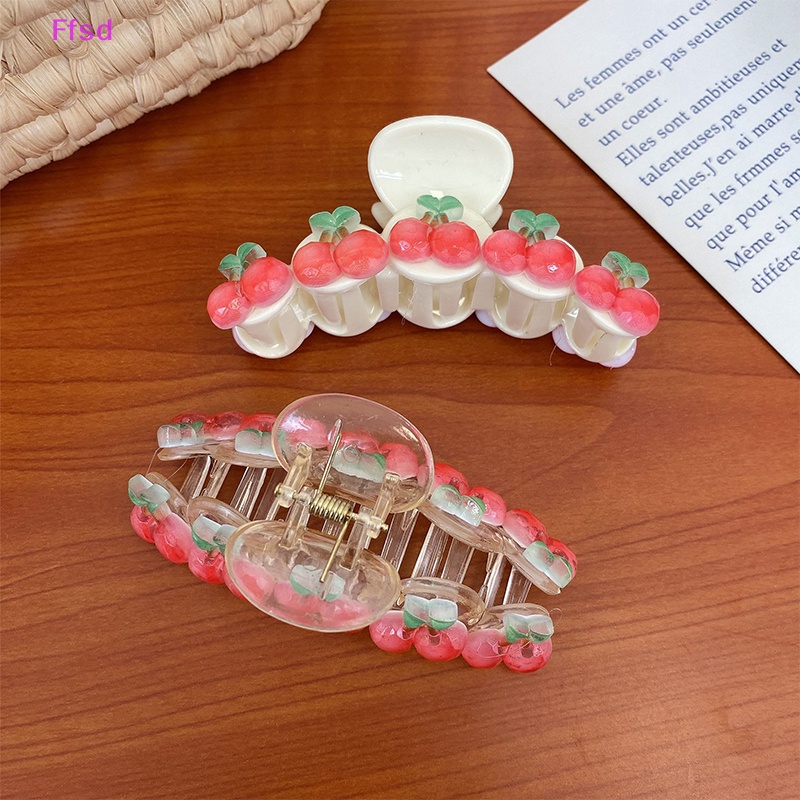 1 Kẹp Tóc Hình Quả Cherry / Gấu / Cá Mập / Hoa Tulip Cỡ Lớn Dễ Thương Cho Nữ