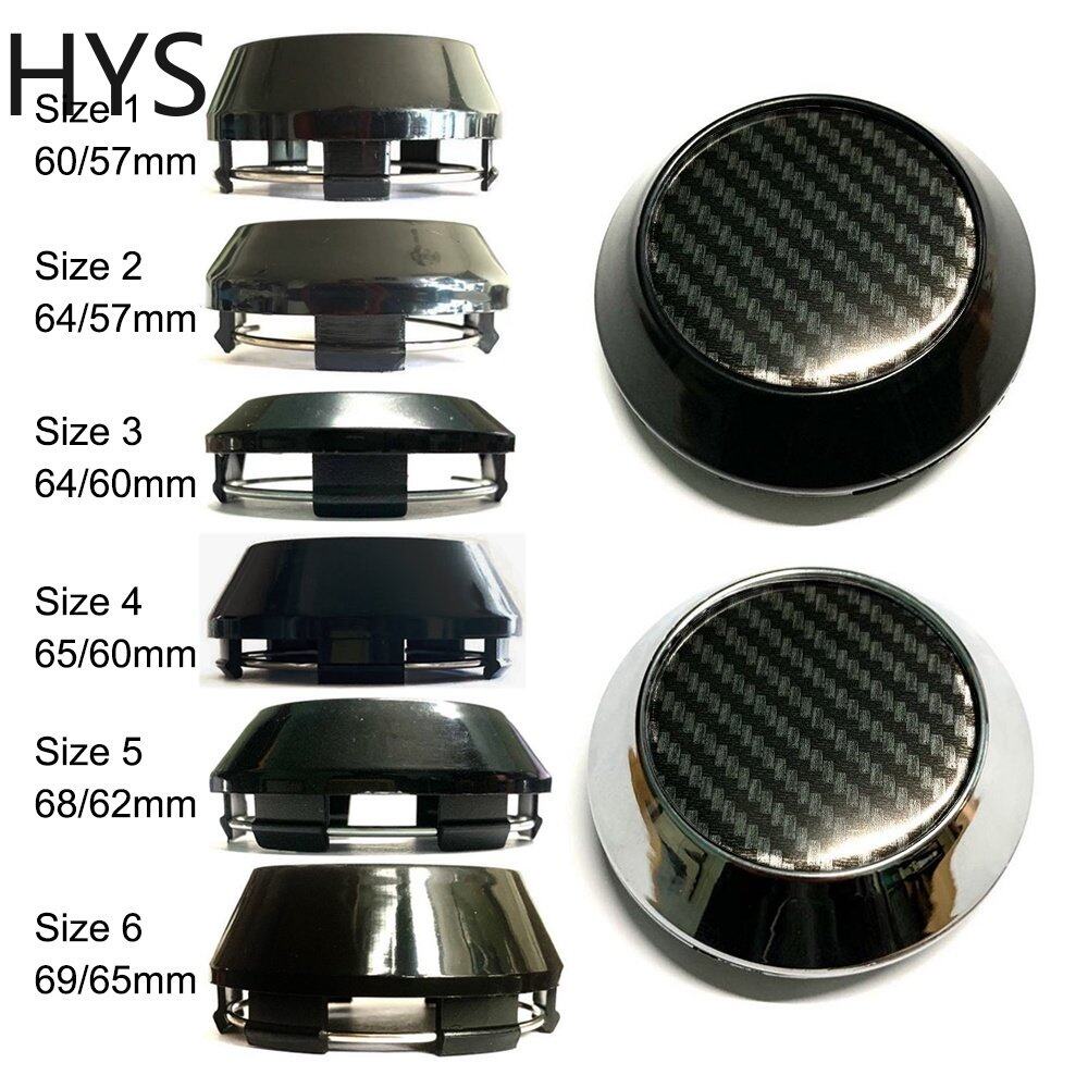 Set 4 Nắp Đậy Trục Bánh Xe Hơi SSR RAYS BBS ENKEI VOSSEN 60 / 64 / 65 / 68 / 69MM Bằng Sợi Carbon