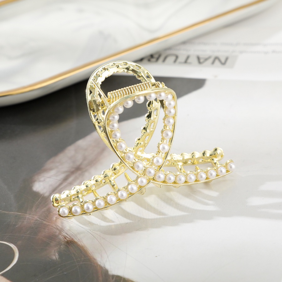 Kẹp Tóc Hợp Kim Đính Đá Và Ngọc Trai Nhân Tạo Thời Trang