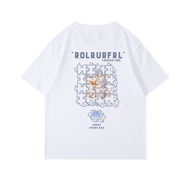 Áo Thun 100% Cotton Tay Ngắn Cổ Tròn In Họa Tiết Phong Cách Hàn Quốc Cho Nữ