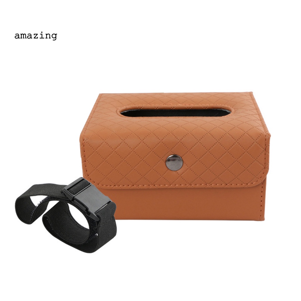 [AM] Hộp Đựng Khăn Giấy Đa Năng Dạng Gập Bằng Da Giả Chống Mài Mòn Trang Trí Nội Thất Ô Tô Vehic