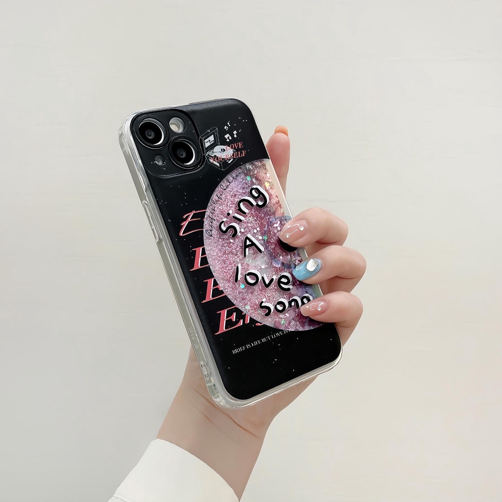Ốp Điện Thoại TPU Dẻo Họa Tiết CD Có Nước Kim Tuyến Lấp Lánh Chống Rơi Cho iPhone11 12 13 14 Pro Max