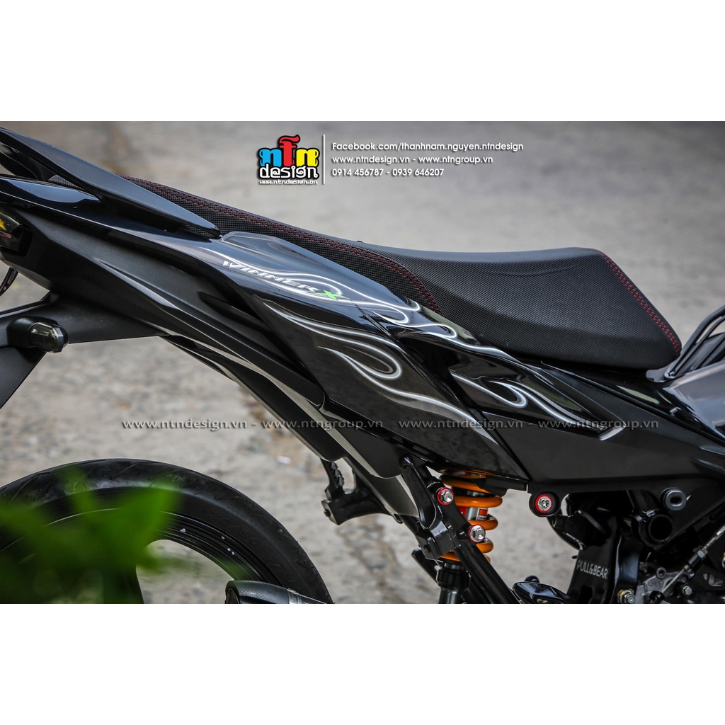 Tem rời mẫu lửa trắng xám cho Winner X đen - tem siêu hot 2023 - không bay màu