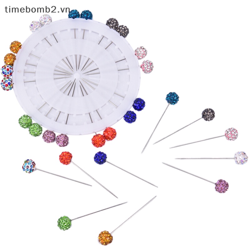 Set 30 Ghim Cài Khăn Choàng Đầu Thẳng Đính Đá Phong Cách Hồi Giáo An Toàn