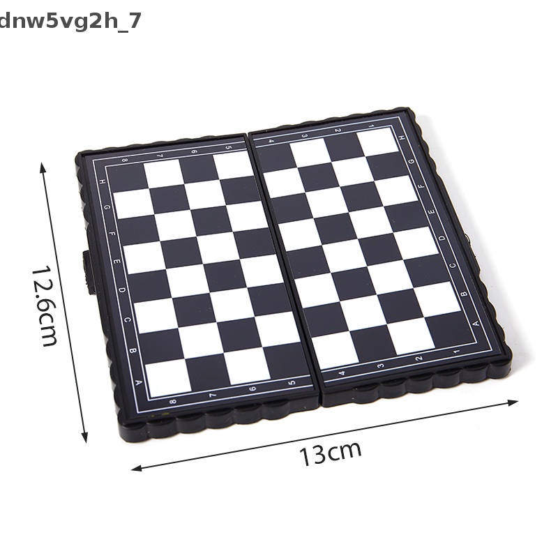 Dn 32pcs Mini cờ vua đặt gấp nhựa bàn cờ nhà ngoài trời di động Kid đồ chơi gh