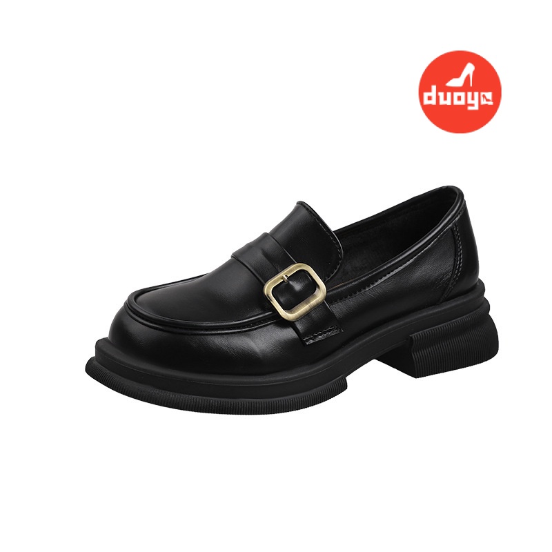 Duoya Giày Lười Đế Dày Bằng Da Mỏng Phong Cách Anh Quốc Cổ Điển Thời Trang Xuân Hè 2022 Cho Nữ