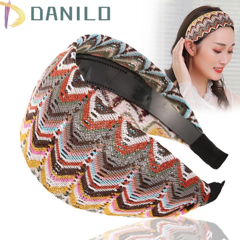 Danilo Băng Đô Cài Tóc Rửa Mặt Cố Định Lá Phong Phối Ren Retro Cho Nữ