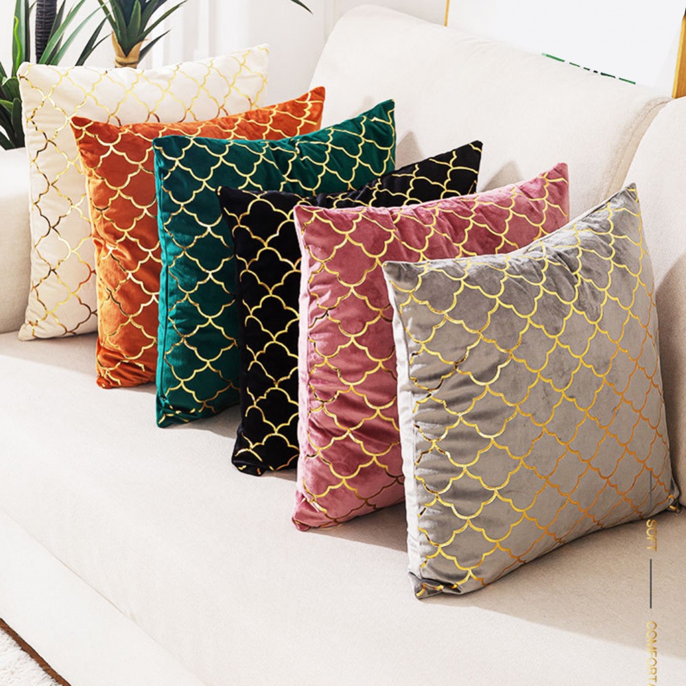 Vỏ Gối Sofa Bằng Da Màu Xám Nhạt / Đen / Hồng / Ngọc Lục Bảo