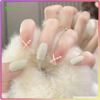  Móng Tay Giả Ngắn Màu Trắng Sữa Đính Ngọc Trai Phong Cách Ba Lê 