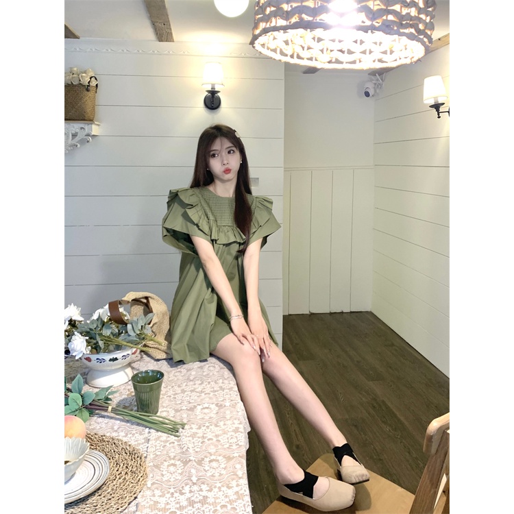 Đầm Ngắn Dáng Rộng Thời Trang Mùa Hè Xinh Xắn Cho Nữ