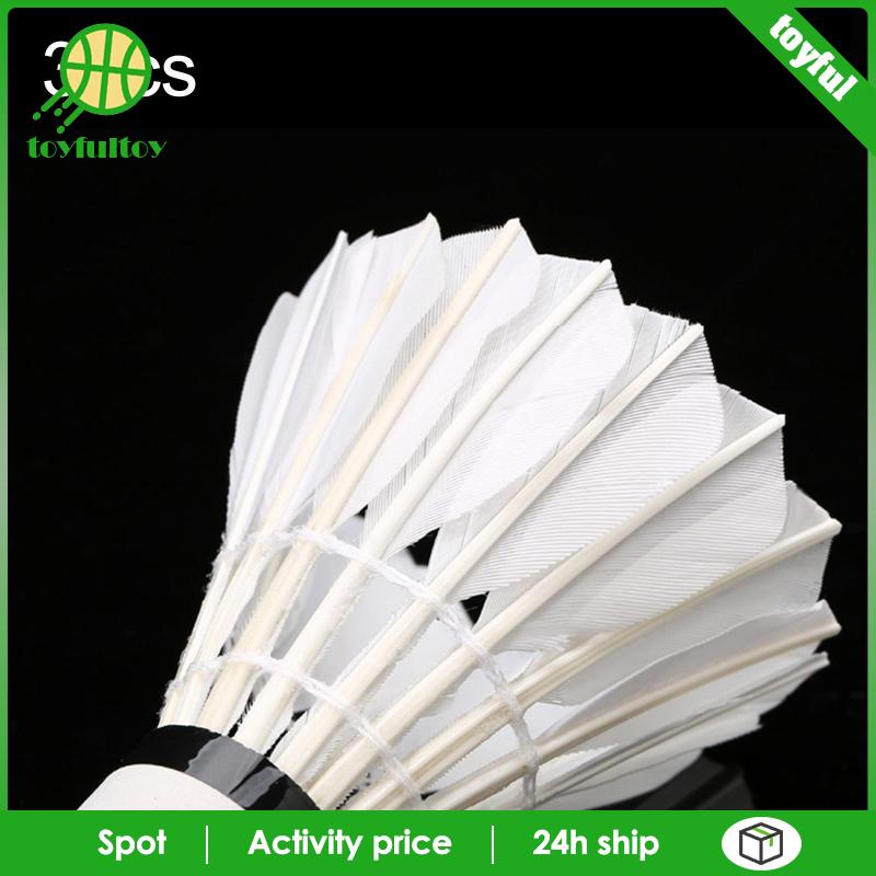 Set 3 Quả Cầu Lông Màu Trắng Dùng Luyện Tập Giải Trí Trong Nhà / Ngoài Trời