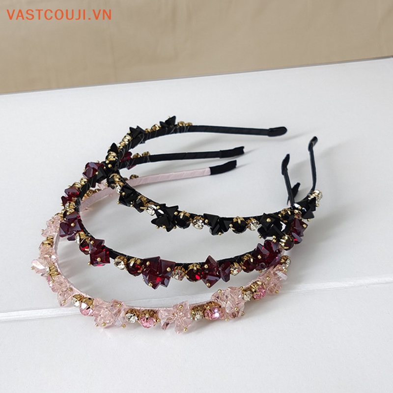 Băng Đô Hoa Đính Đá Thủy Tinh Phong Cách Bohemian Cho Nữ