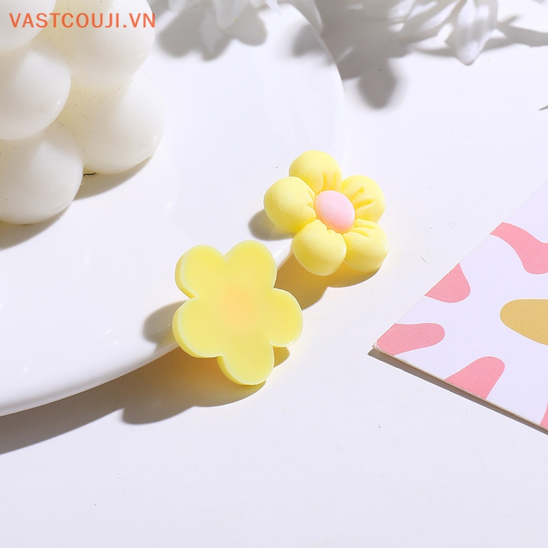Bộ 10 Kẹp Tóc Hình Hoa Hướng Dương Bằng Nhựa Resin Chất Lượng Cao DIY