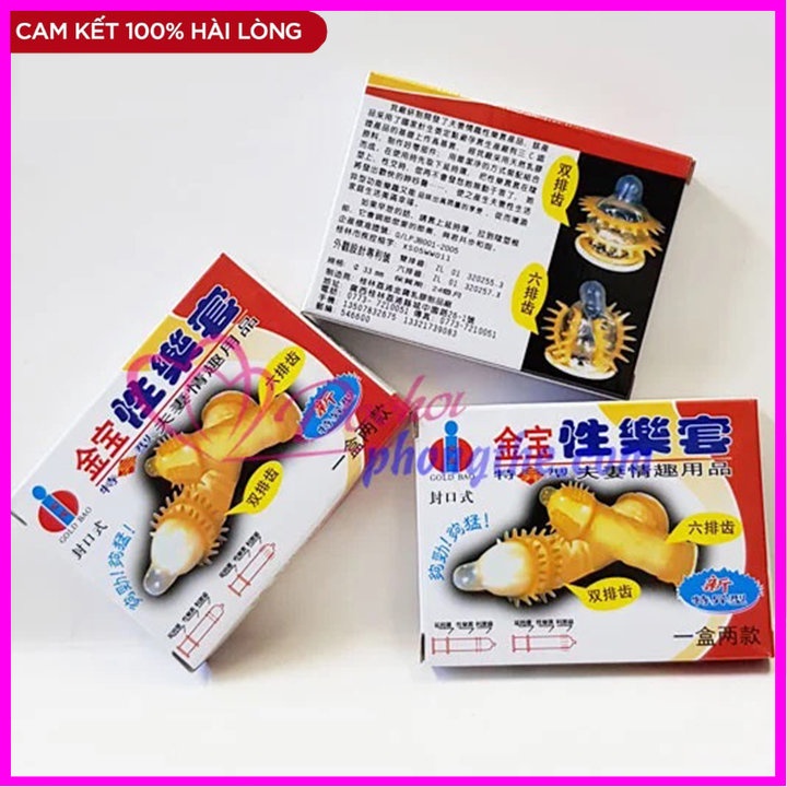 Bao Cao Su Super Gold Gai Râu Nhật Bản - Hộp 2 Cái
