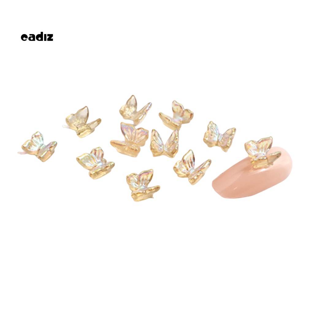 Bộ 100 Phụ Kiện Trang Trí Móng Tay Hình Bướm Nhiều Màu Sắc Chống Phai DIY