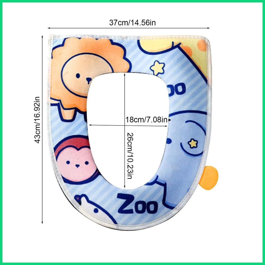 Đệm Lót Bồn Cầu Dày Dặn Họa Tiết Hoạt Hình Chống Thấm Nước Có Khóa Kéo Và Tay Cầm Tiện Dụng