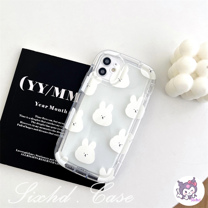 Ốp Lưng OPPO A57 A17 A77s A78 A54 A16 A15 A12 A76 A74 A3s A5s A53 A33 A32 A7 A5 A9 A96 A95 A94 A92 A52 F11 Reno 8T 6Z sixhd Ốp Điện Thoại TPU Mềm Chống Sốc In Hình Thỏ Trắng Cho