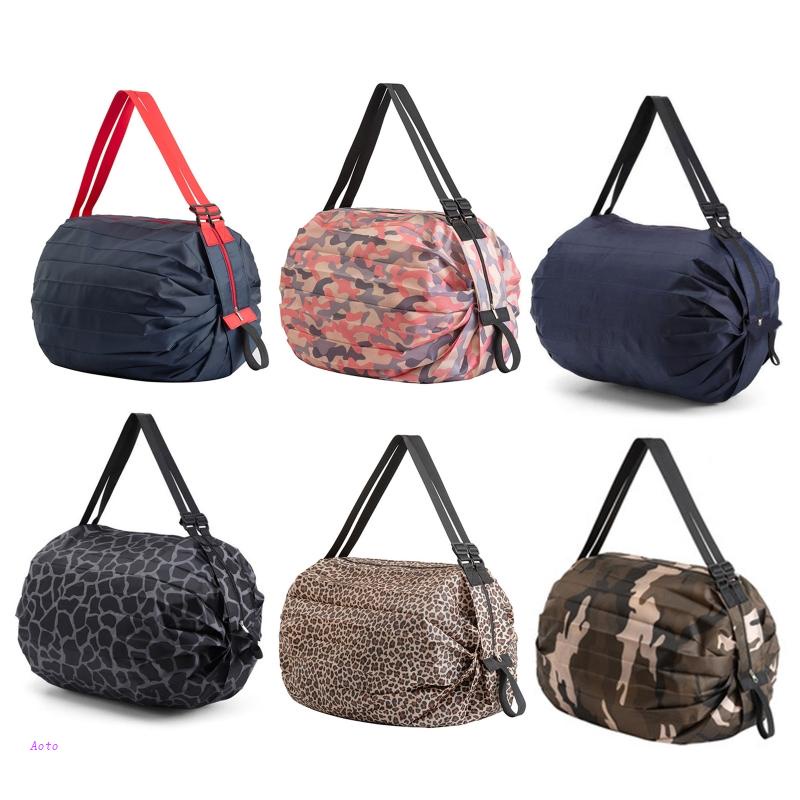 Aoto Túi Mua Sắm Dài Sức Chứa Lớn Có Khóa Kéo Có Thể Gập Lại Dùng Khi Đi Du Lịch Cắm Trại Ngoài