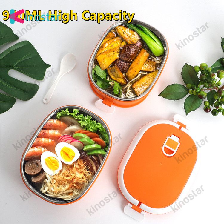 Mới Bento Hộp Thực Phẩm Bảo Quản Hộp Thép Không Gỉ Sinh Viên Bộ đồ ăn Cách Nhiệt Hộp Ăn Trưa Làm Việc Gia đình.