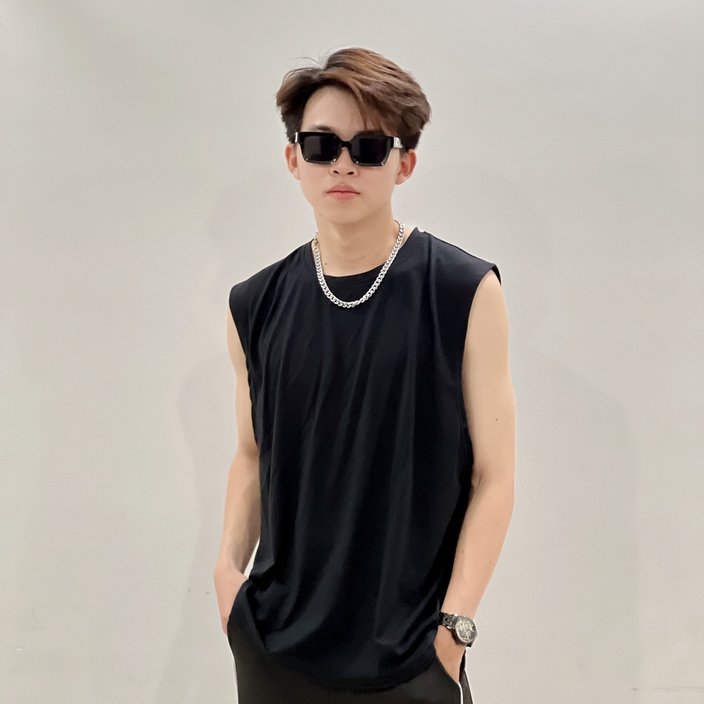 Áo TANKTOP local brand ba lỗ trơn đen zoozoo.unisex