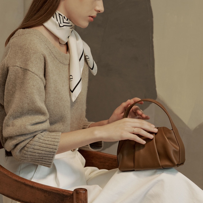 Túi Xách Da Mềm Xếp Ly Đơn Giản Thời Trang Cho Nữ