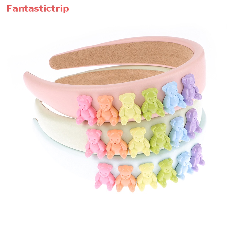 Băng Đô Cài Tóc Bằng Xốp Màu Kẹo Hình Gấu Dễ Thương Cho Bạn Gái