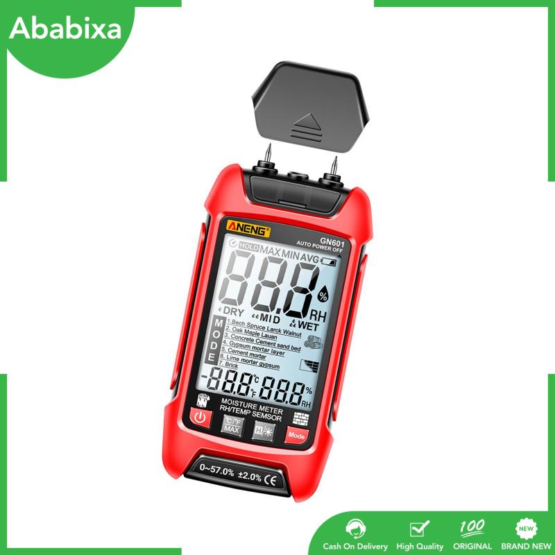 Máy Đo Độ Ẩm / Nhiệt Độ Kỹ Thuật Số Gn601 Màn Hình LCD Chuyên Dụng Cho Sàn Gỗ Cứng