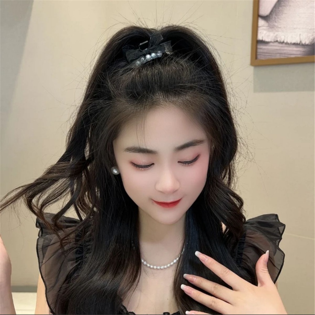 Kẹp Tóc Hình Cá Mập Bằng Vải Gạc Đính Nơ Dễ Thương Thời Trang Mùa Xuân 2023